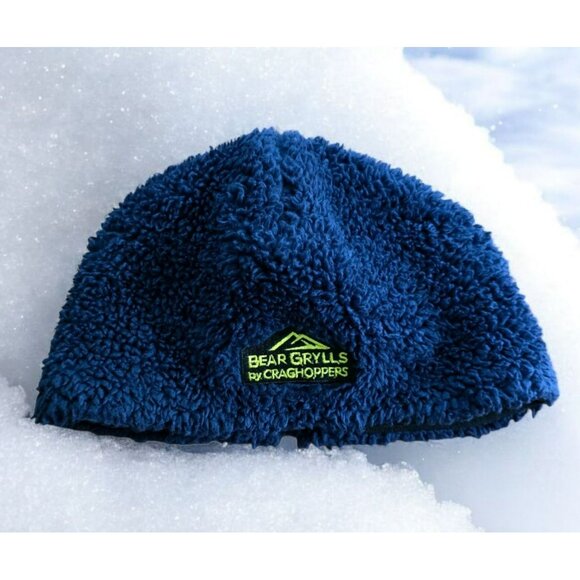 Craghoppers Fleece Beanie Hat Kids 6-8 Years Insulated Navy Blue Cap Bear Grylls - Picture 1 of 7